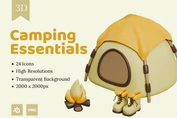 Camping Essentials 3D Icon Pack