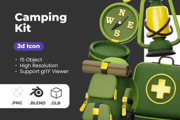 Camping Kit 3D Icon Pack