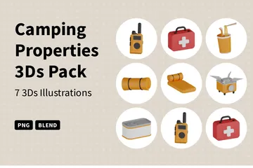 Camping Properties 3D Icon Pack