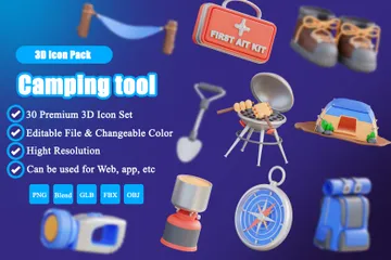 Camping Tool 3D Icon Pack