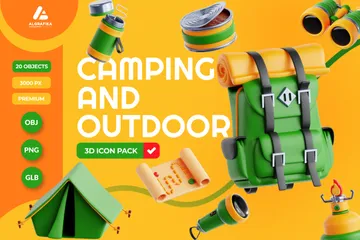 Camping y al aire libre Paquete de Icon 3D