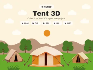 Camping Zelt 3D Icon Pack