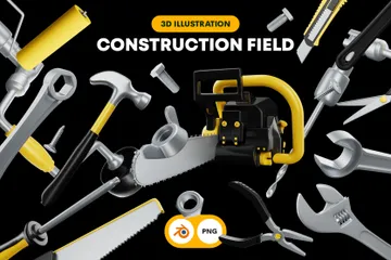 Campo de construcción Paquete de Icon 3D