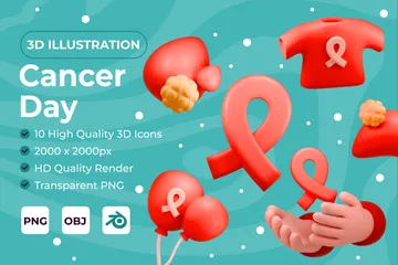 Cancer Day 3D Icon Pack