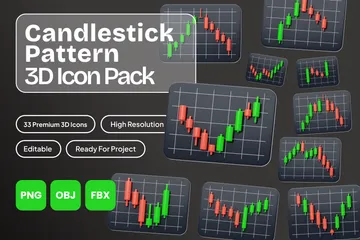 Candlestick Pattern 3D Icon Pack