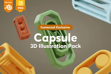 カプセル 3D Illustrationパック