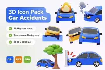 Car Accidents 3D Icon Pack