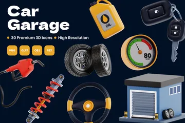 Car Garage 3D Illustration Pack
