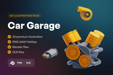 Car Garage 3D Icon Pack