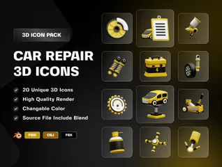 Car Repair 3D Icon Pack