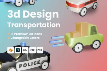Car Transportation 3D Icon Pack
