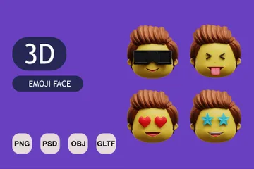 Cara emoji Paquete de Icon 3D