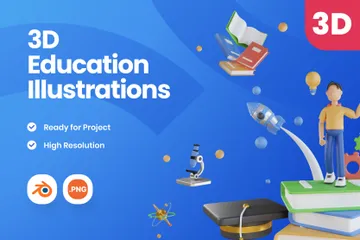 Caractère de l'éducation Pack 3D Illustration