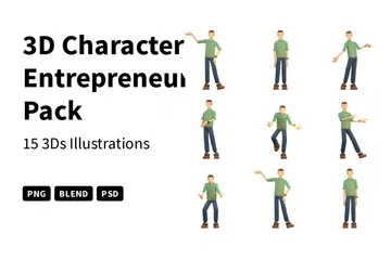 Entrepreneur de caractère Pack 3D Illustration