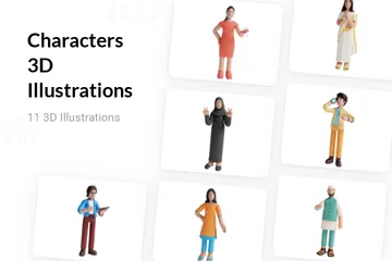 Personagens Pacote de Illustration 3D