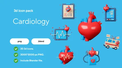 Cardiology 3D Icon Pack