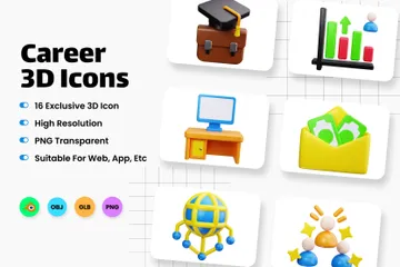 Career 3D Icon Pack