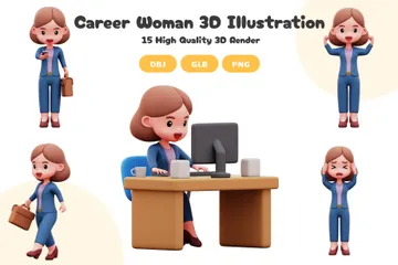 Career Woman 3D Illustration Pack