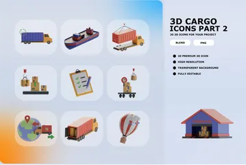 Cargo 3D Icon Pack