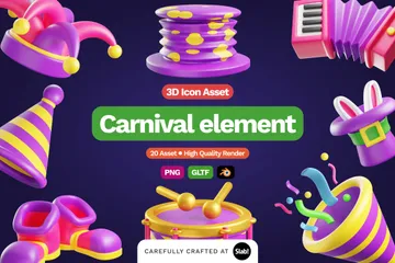 Elemento de Carnaval Vol.1 Pacote de Icon 3D