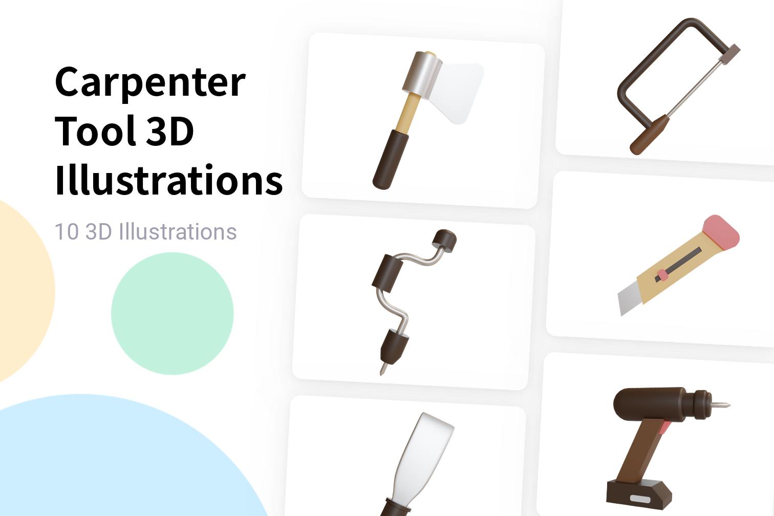 Premium Carpenter Tool 3D Illustration pack from Tools & Equipment 3D ...