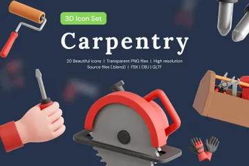 Carpentry 3D Icon Pack