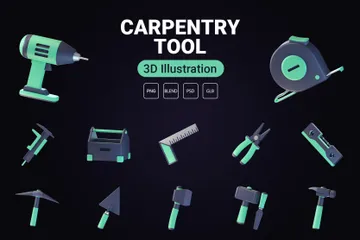 Carpentry Tool 3D Icon Pack