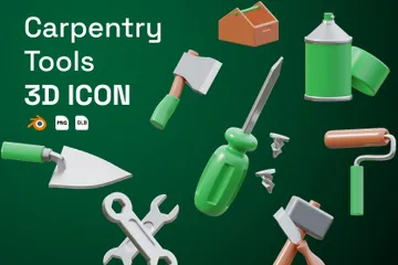 Carpentry Tools 3D Icon Pack