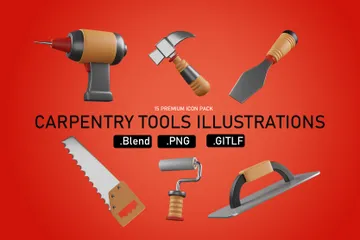Carpentry Tools 3D Icon Pack