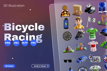 Carreras de bicicletas Paquete de Icon 3D