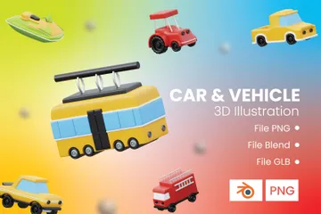 Carro e Veículo Pacote de Icon 3D