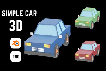 Carro Simples Pacote de Icon 3D