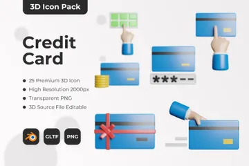 Cartão de crédito Pacote de Icon 3D