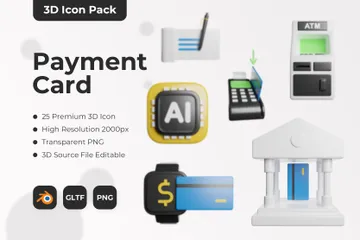 Cartão de pagamento Pacote de Icon 3D