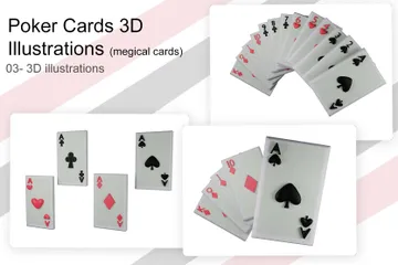 Cartas de pôquer Pacote de Illustration 3D