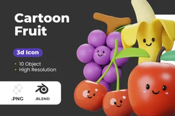 Cartoon-Frucht 3D Icon Pack