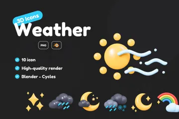 Cartoon Weather 3D Icon Pack