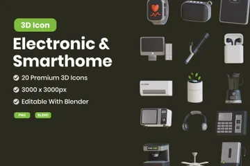 Eletrônico e Smarthome Pacote de Icon 3D