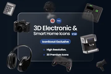 Casa Eletrônica e Inteligente Vol.1 Pacote de Icon 3D
