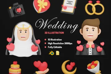 Casamento Pacote de Icon 3D