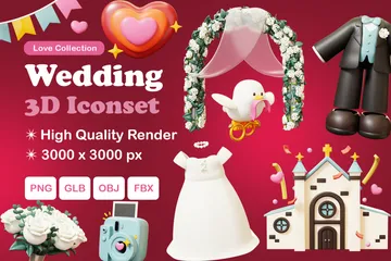 Casamento Pacote de Icon 3D
