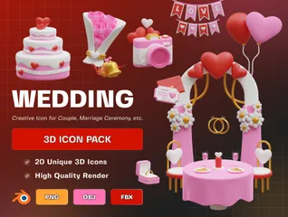 Casamento 3D Icon Pack