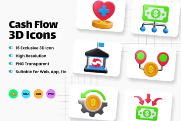 Cash Flow 3D Icon Pack