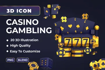 Jogos de cassino Pacote de Icon 3D