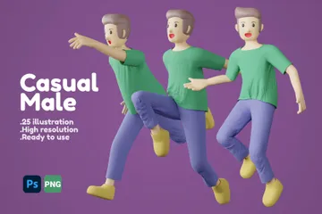 Casual Male 3D Illustration Pack