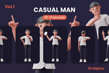 Casual Man 3D Illustration Pack