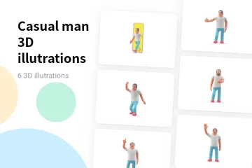 Casual Man 3D Illustration Pack