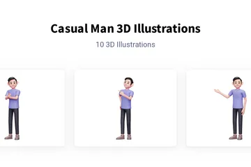 Casual Man 3D Illustration Pack