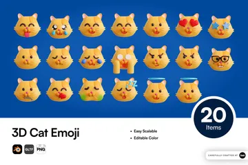 Cat Emoji 3D Icon Pack