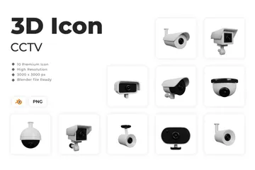 Videoüberwachung 3D Icon Pack